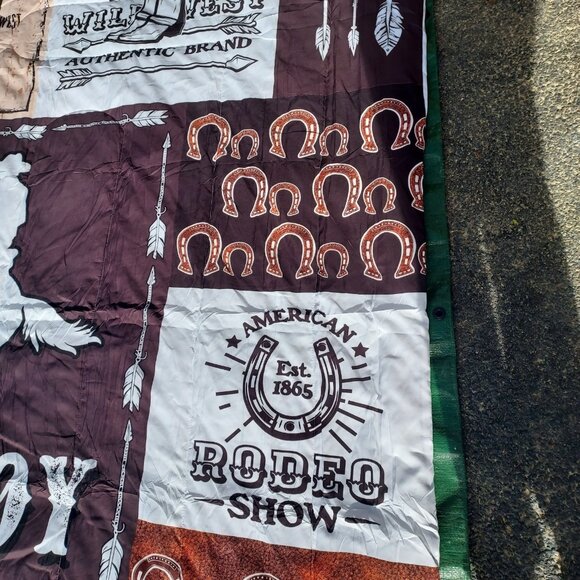 Western Comforter Set Queen Size 88Lx84W Horse Cowboy Bedding  2 Standard Pillow - Picture 6 of 10